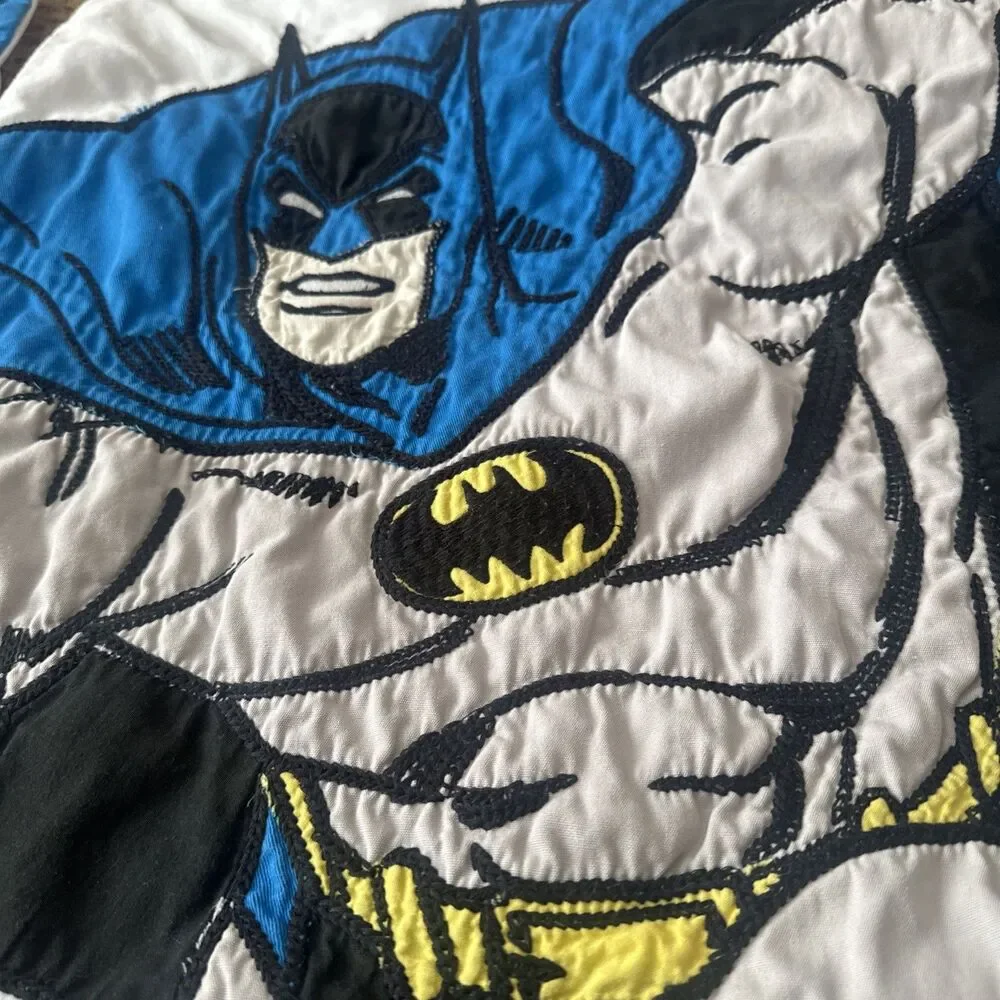 Pottery Barn Kids Superman Batman Pillow Sham 19.5x18 DC Comics Bedding Decor